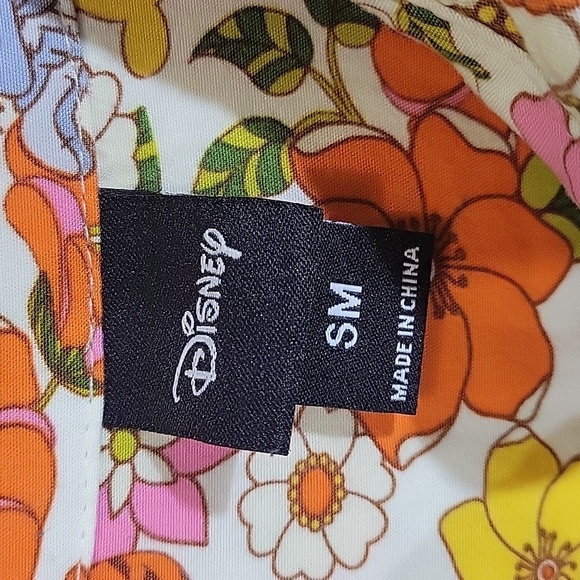 Disney Winnie The Pooh Floral Print Button Down Shirt Size S/M - Picture 4 of 7